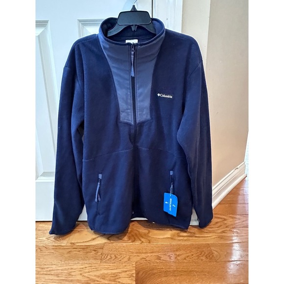 New Columbia Sequoia Grove Full Zip M Fleece Jacket Mens Medium Blue NWT - Picture 7 of 8